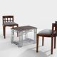 Modernist Art Deco walnut and nickel-plated metal bar table circa 1930