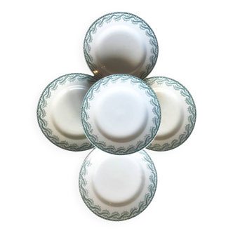 Set of 5 Terre de Fer Saint-Amand plates, Réjane model
