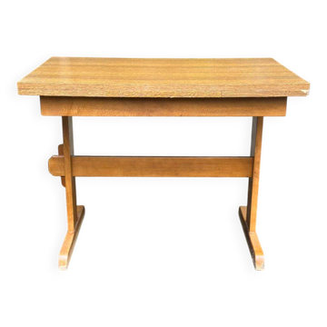 Scandinavian bistro table, extendable, in wood, 1970.