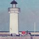 Countersigned lithograph couliou jean yves port de sauzon a belle ile