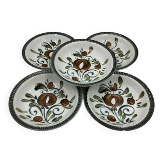 Lot de 5 assiettes creuses Boch Argenteuil