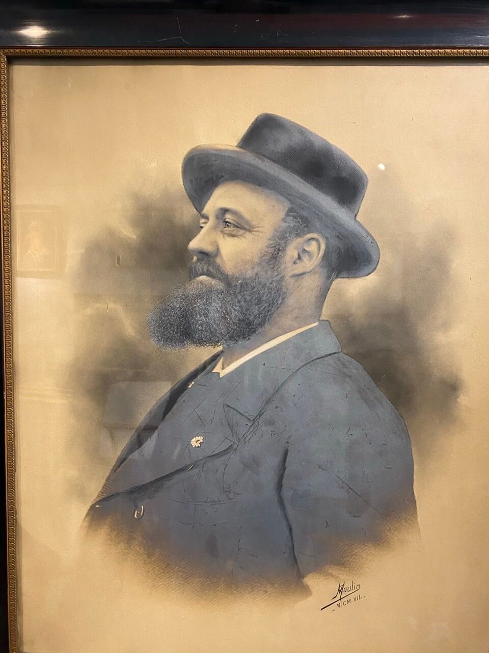 Old painting, portrait of a gentleman signed and dated 1907