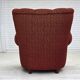1960s, Danish relax armchair, original red furniture wool, oak wood legs.