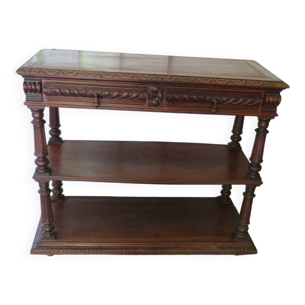 Ancien-Desserte-Console-Meuble de présentation-Henry II-fin xixème