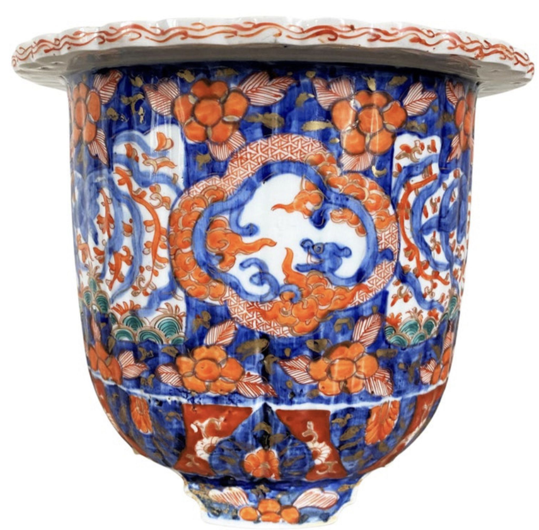 Pot de fleurs en porcelaine Imari 19ème siècle