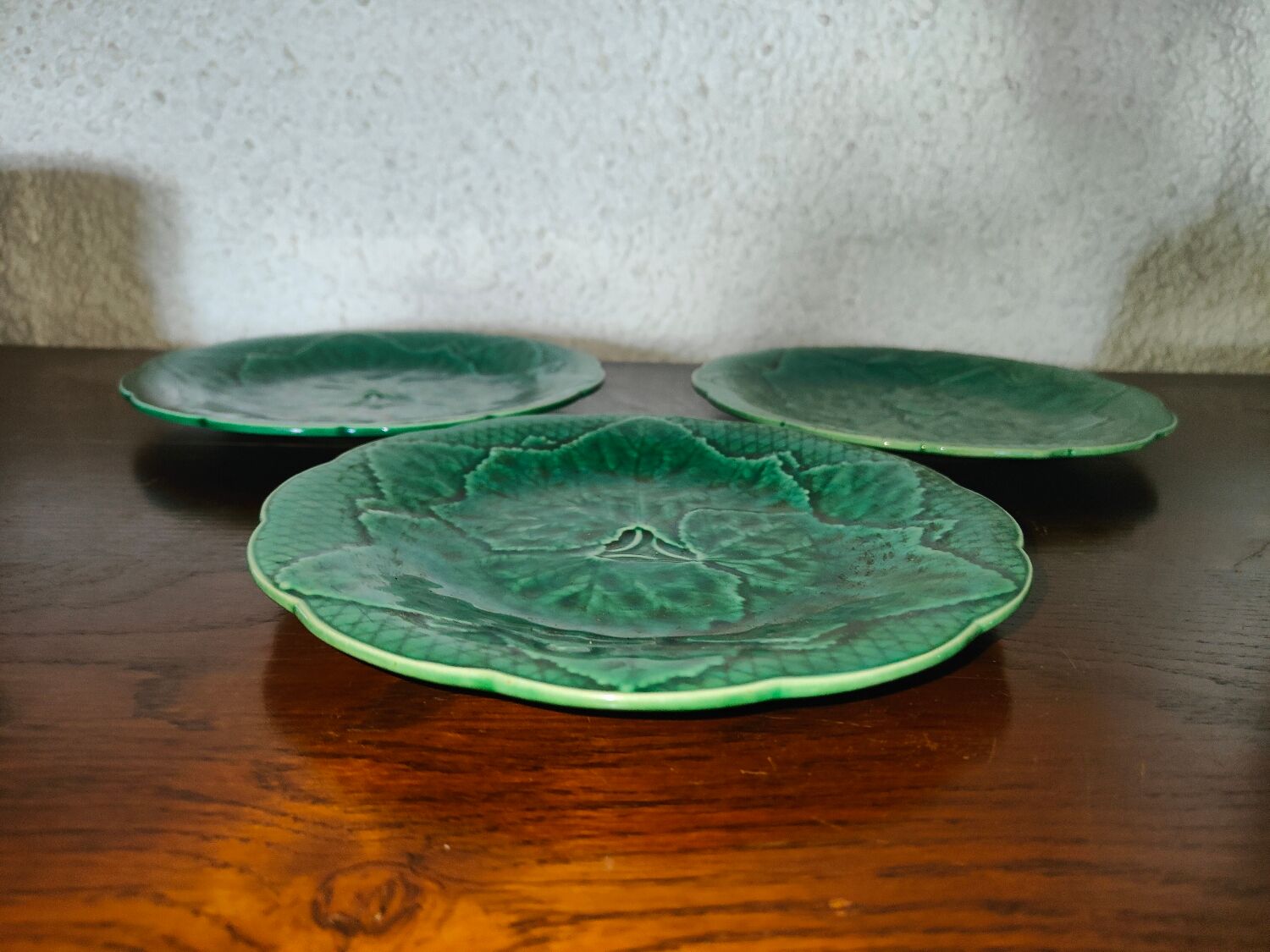 3 Old plates Gien France Creation Primefleur