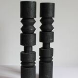 Set of two totem candlesticks, 1980s