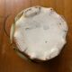 Cache pot barbotine iris decor tons vert et mauve digoin faience