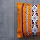 Moroccan orange kilim cushion