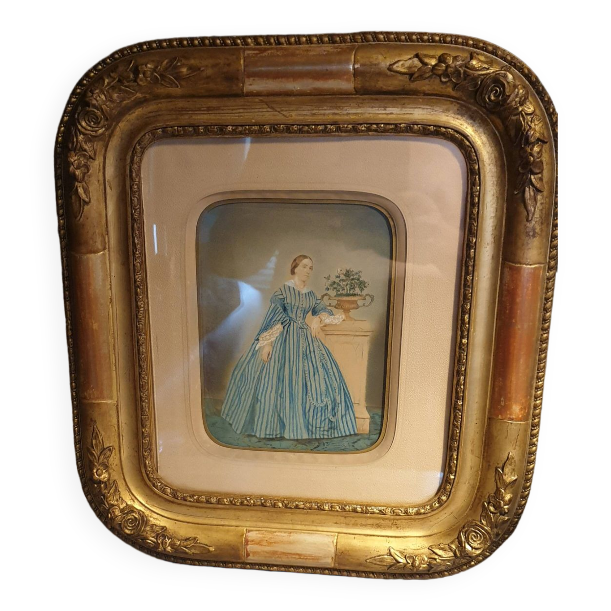 Pastel gilded frame gold leaf nineteenth