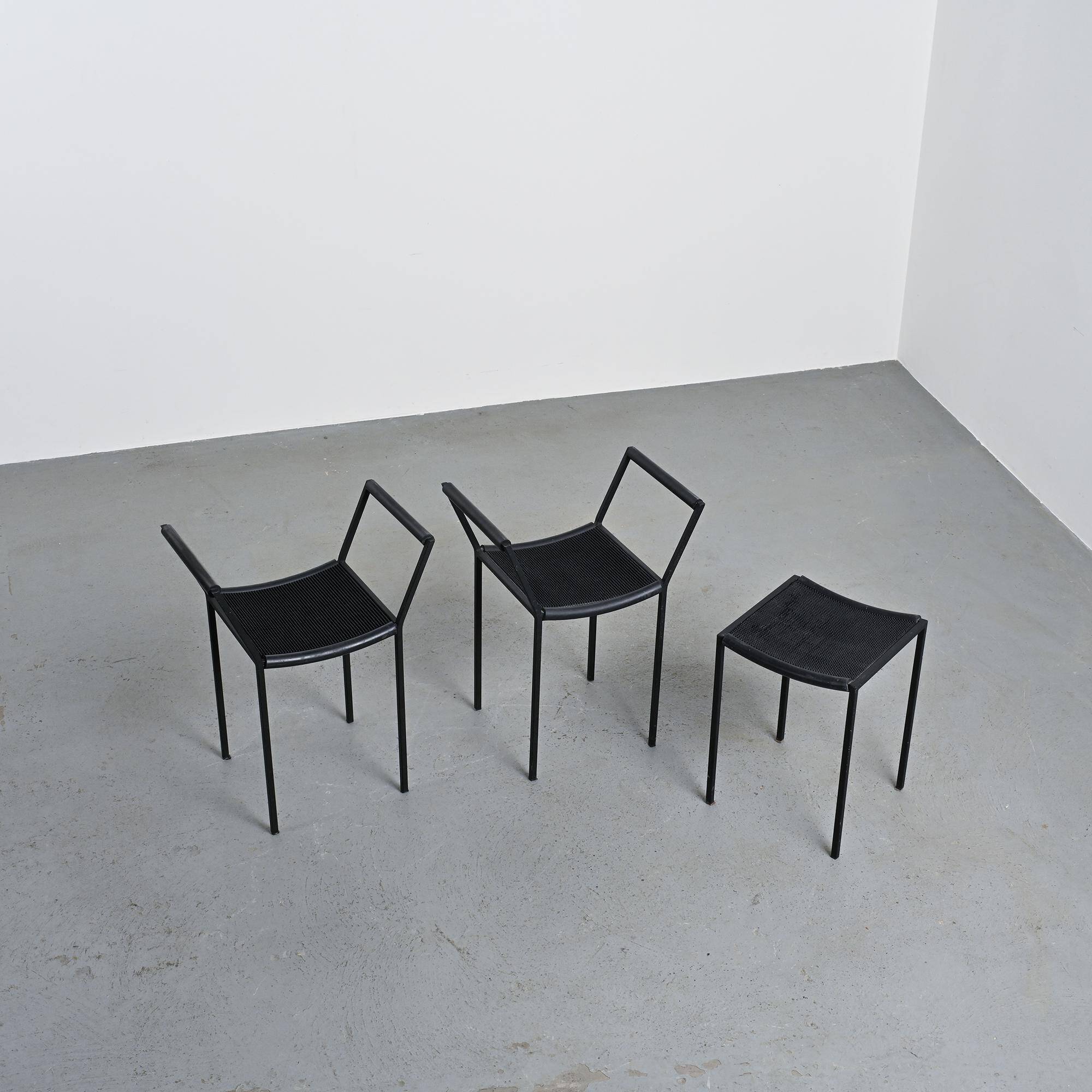 Set of three Millepunte stools by M. Peregalli and S. Calatroni, Italy.