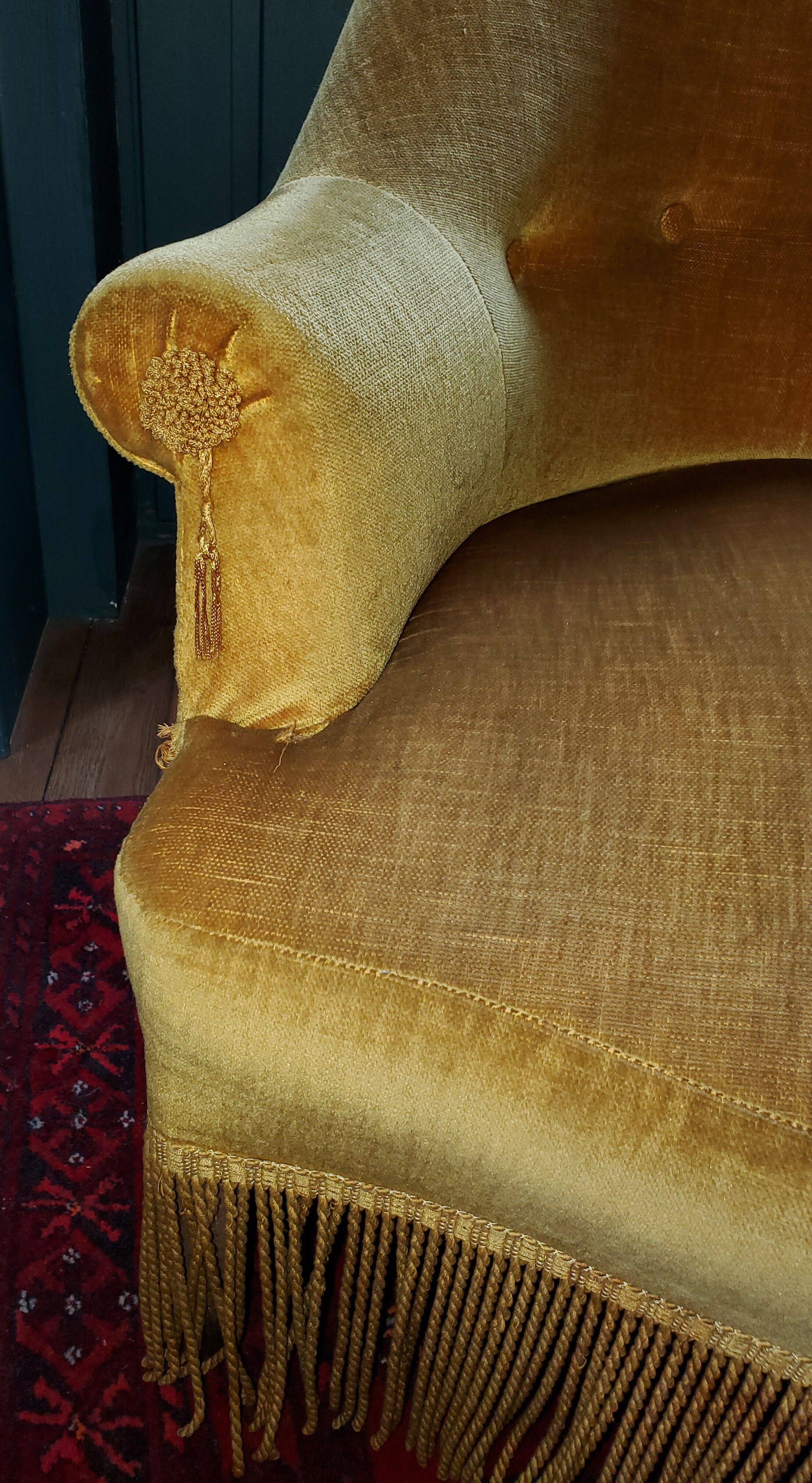 Golden yellow toad armchair