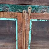 Glazed wooden sideboard with 2 doors