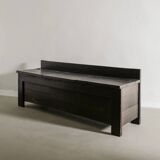 French Mid Century Black Wooden Ebonized Cabin Dining Set, 1950s