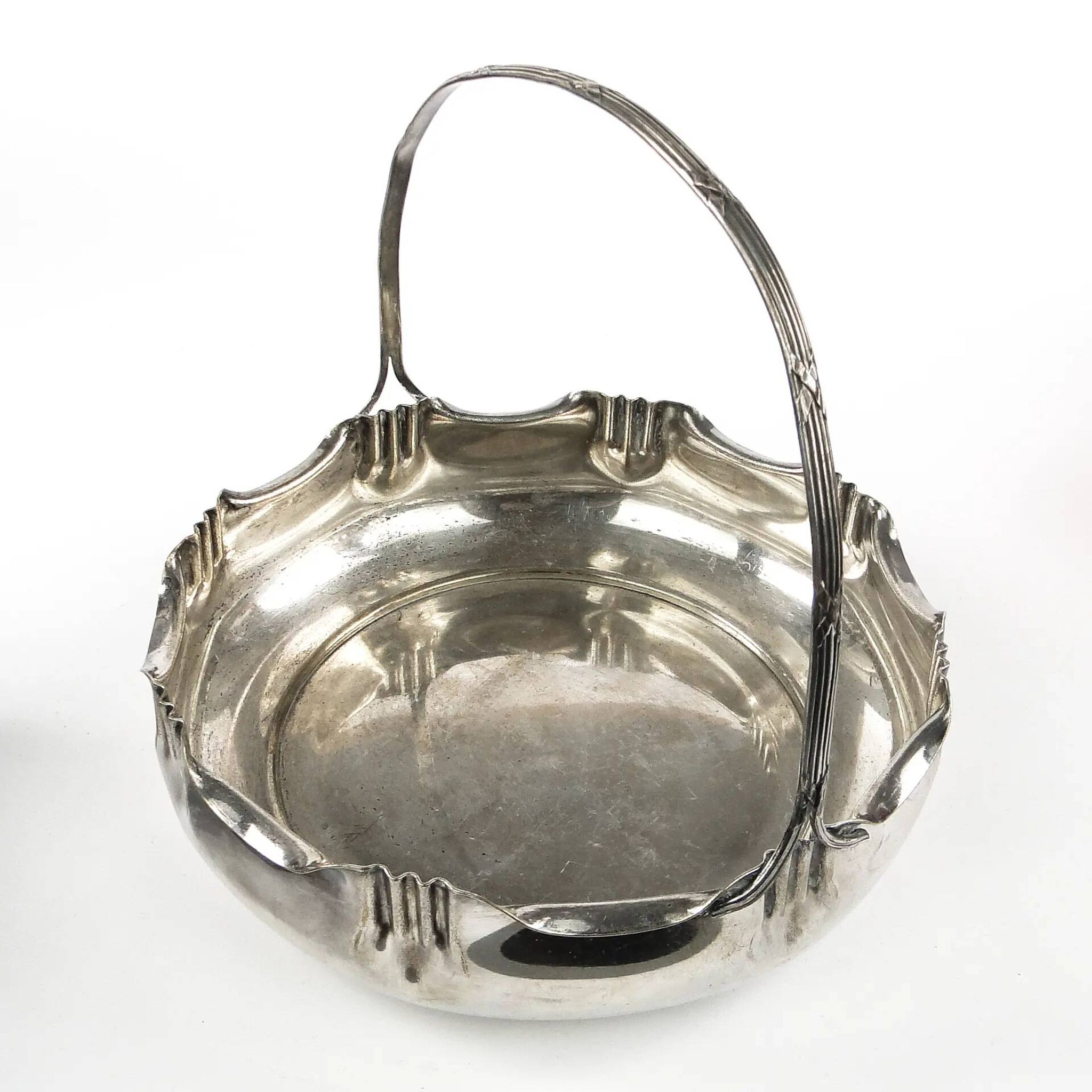 Art Nouveau fruit basket, silver, Kaiser, Germany, early 20th century