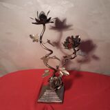 iron chandelier flower pattern and steel cast iron foot 2kg 40x24cm 1970