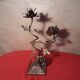 Chandelier en fer motif  fleural et pied en fonte d acier   2kg   40x24cm 1970