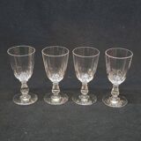 4 anciens verres a vin en cristal taillé baccarat ? saint louis ?