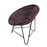 Rattan chair / armchair in the form of a woven basket from the 80's, Germany