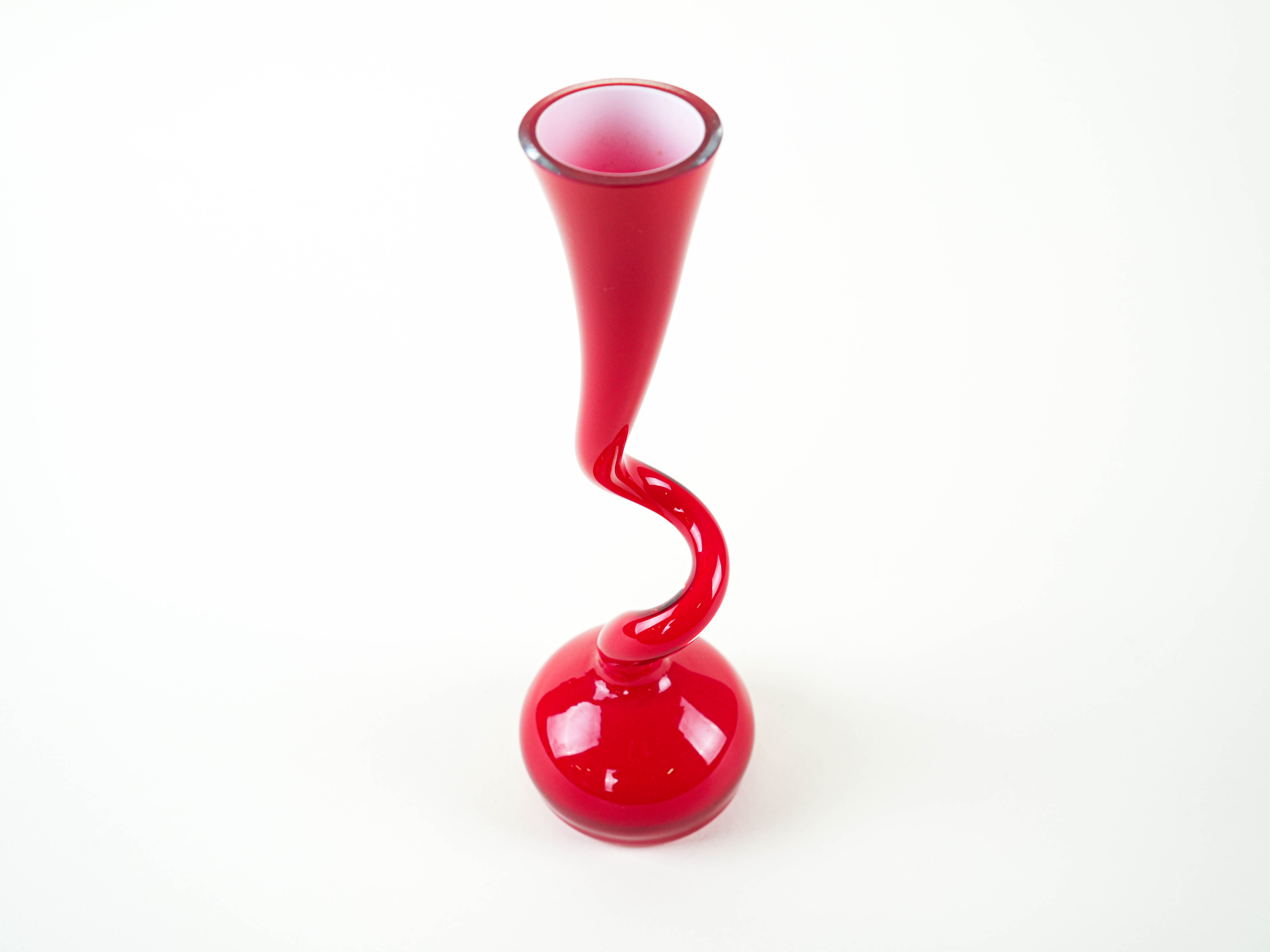 Red vase, Swing Vase, Danish design, manufactured by Normann Copenhagen
