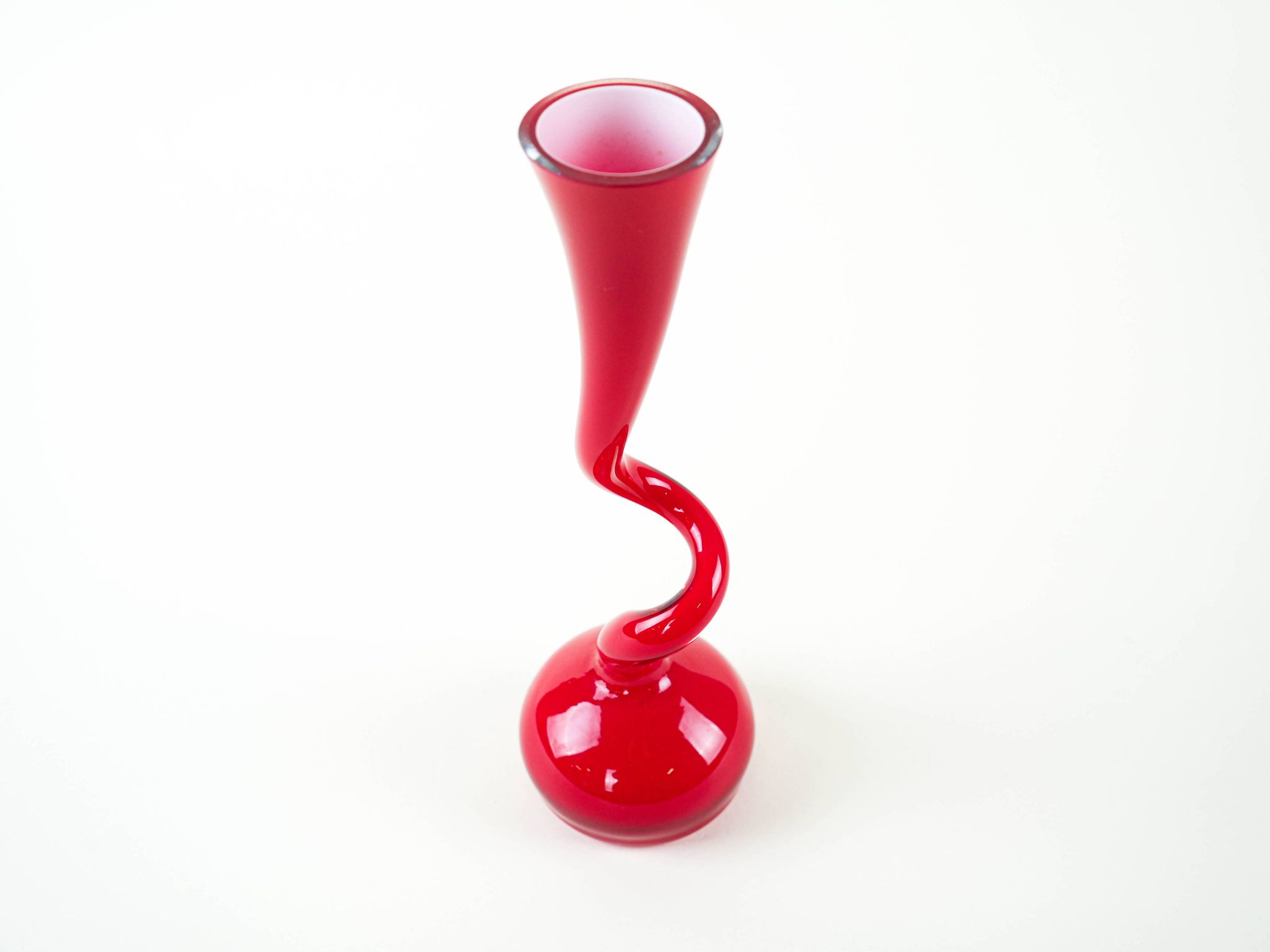 Red vase, Swing Vase, Danish design, manufactured by Normann Copenhagen