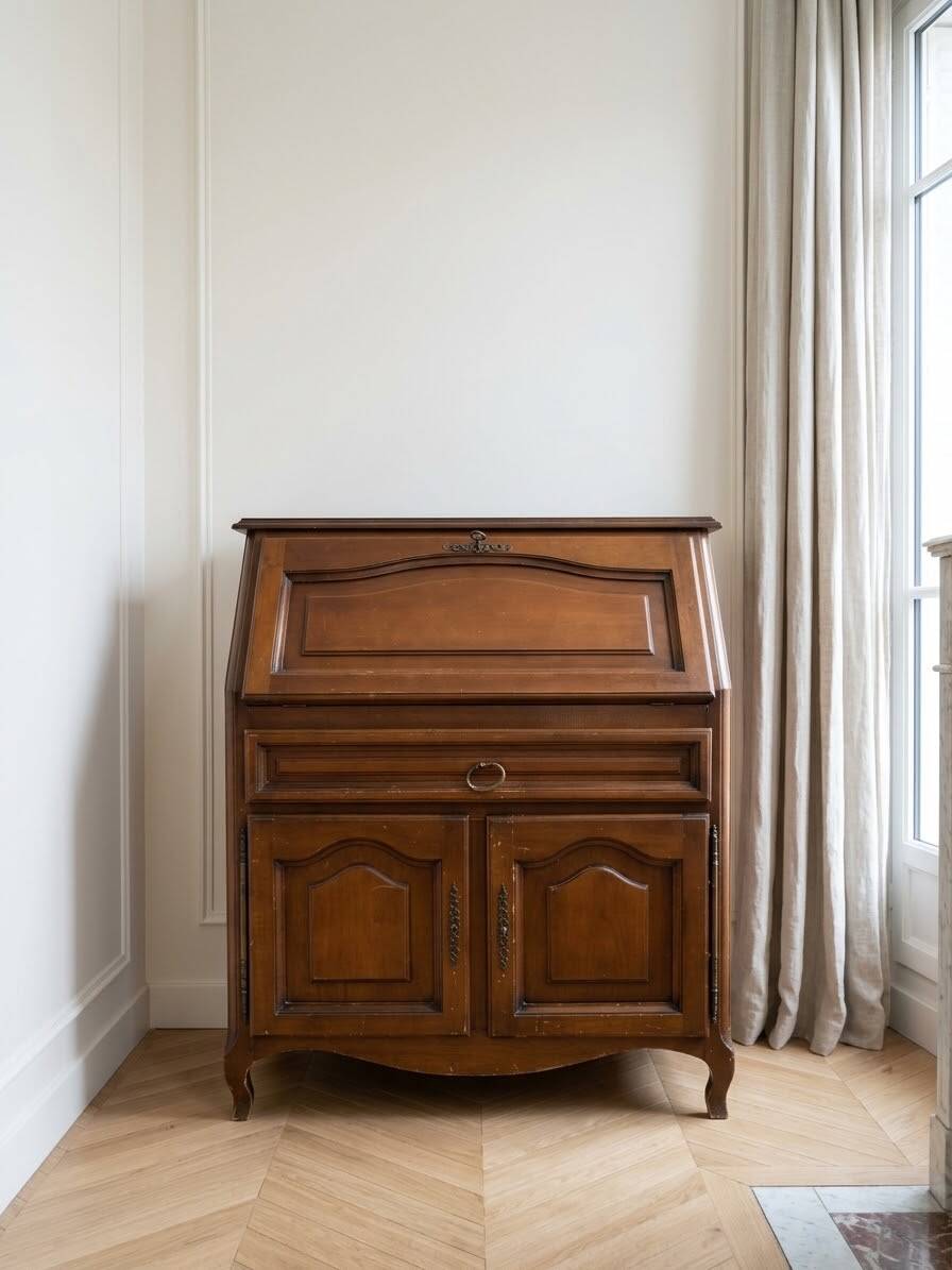 Louis XV style secretary in cherry wood