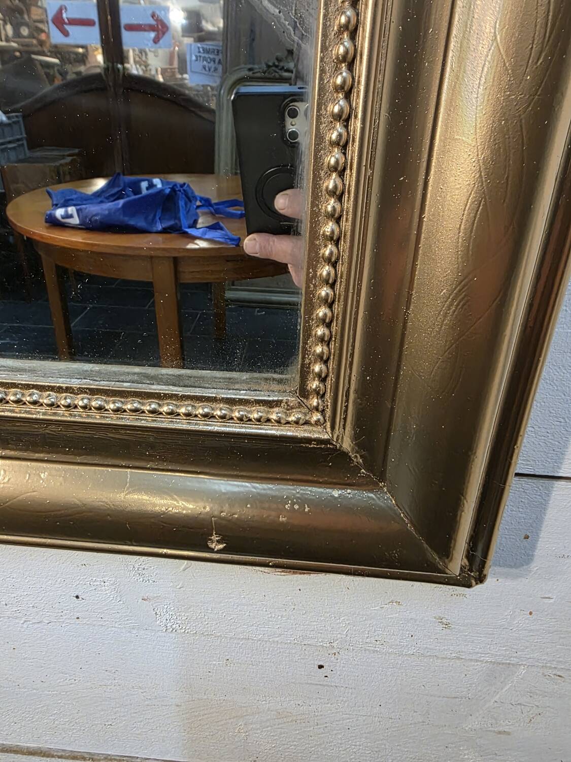 Miroir style Louis Philippe doré,  104×77cm