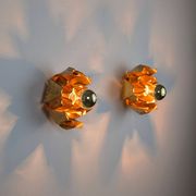 Pair of floral gilt metal wall sconces, Hans Kögl, 1970s