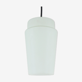 Simple milk glass pendant light, 1960s