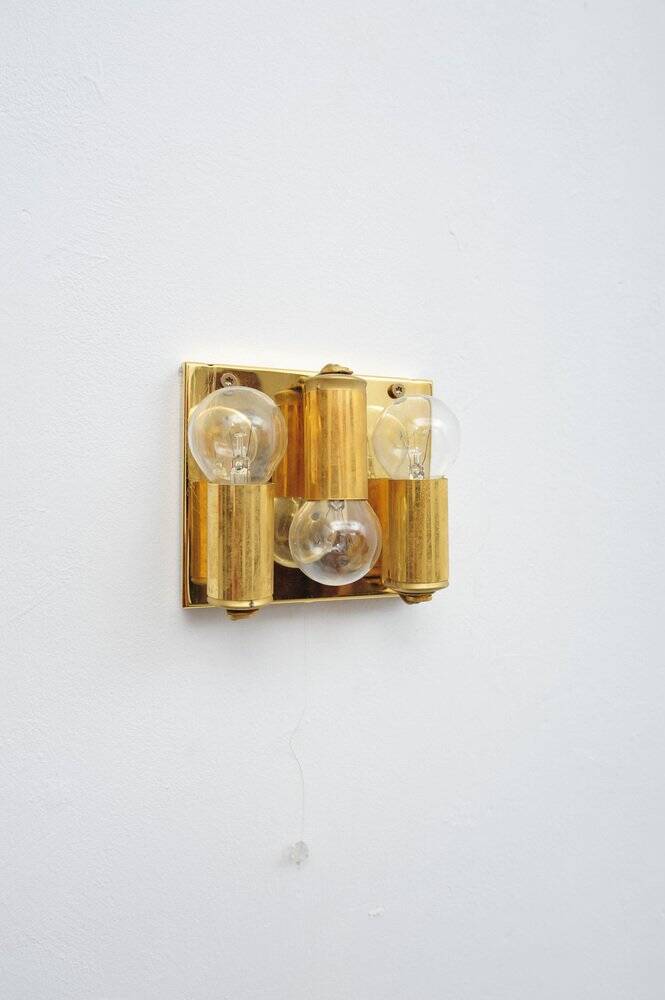 Set of 2x gilded wall lamps by Palwa, 1960s