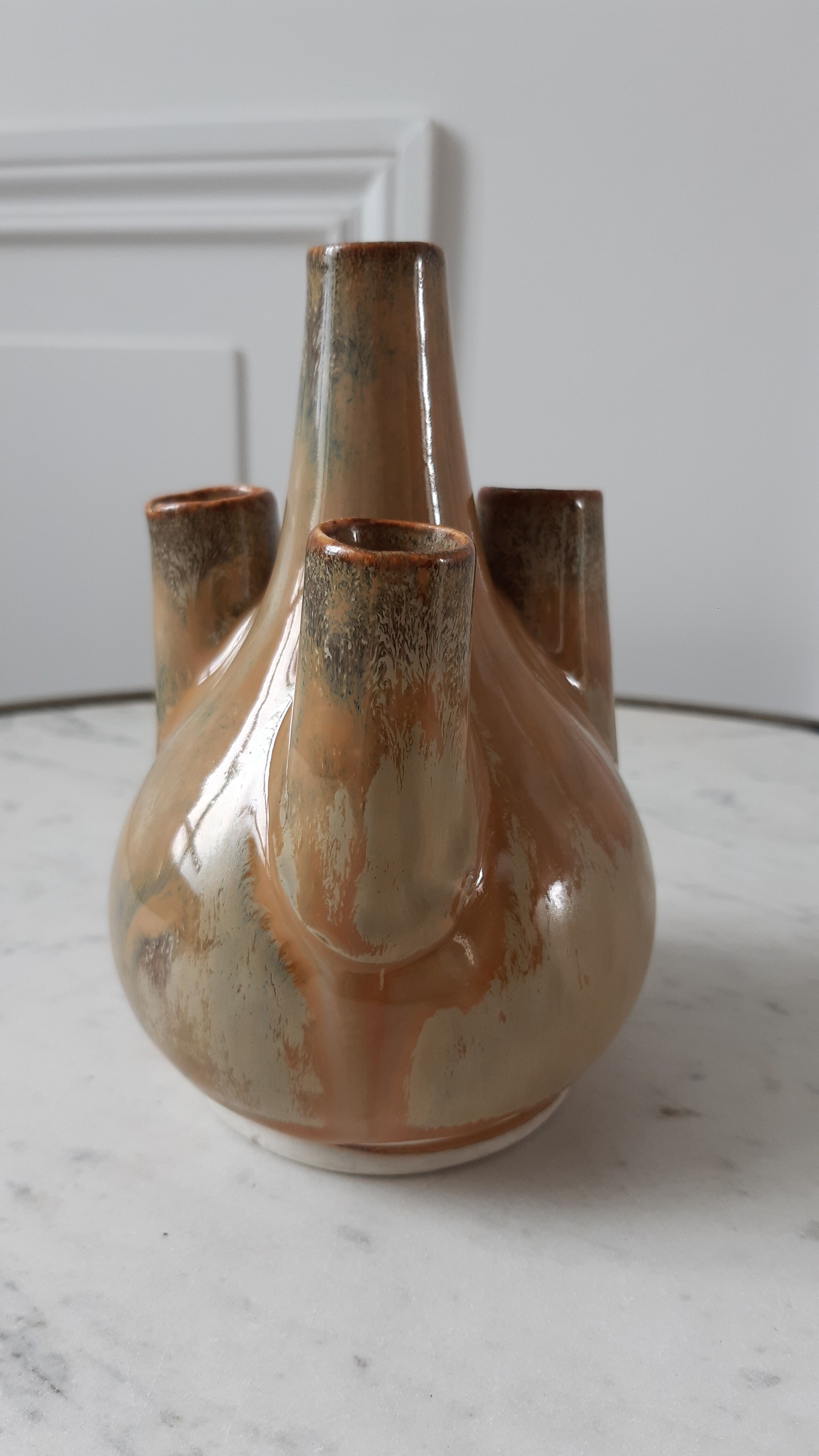 Ceramic soliflore vase / stoneware 60s-70s