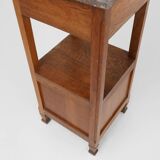 Art Deco nightstand in oak with pink marble top, France ca. 1930