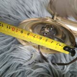 Set of 2 wall lights in gilded brass and opaline glass