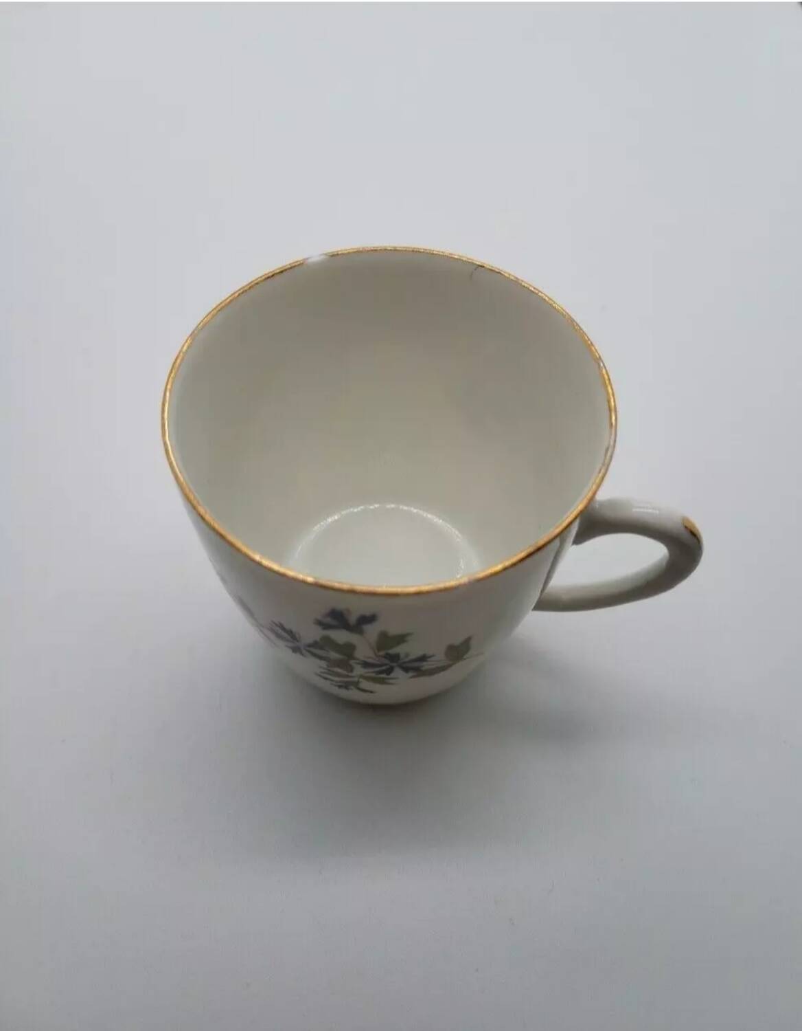 Porcelain Coffee Mug with Cornflower Decor