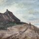HST painting "Bord de mar" Animated seascape with thatched cottage signed Bilson XIX° + frame