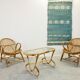 Vintage mid century rattan lounge set by Dirk Sliedregt for Rohe