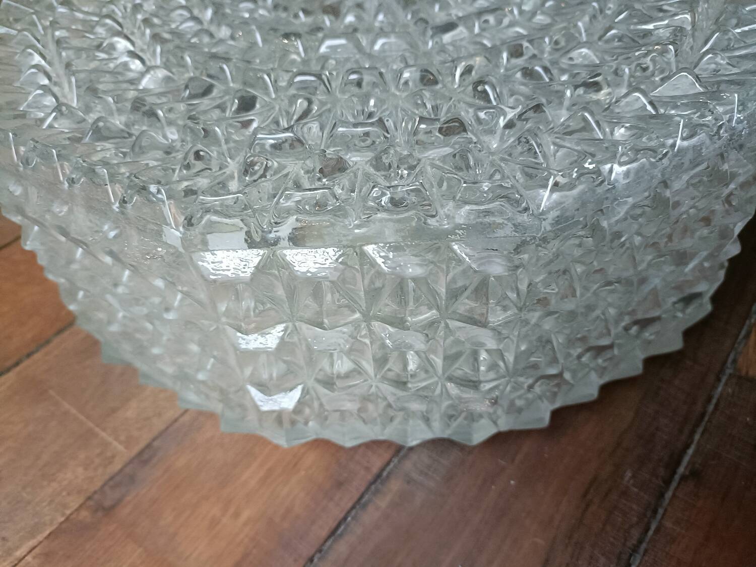 70s molded glass ceiling light