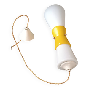 Suspension en opaline - blanche