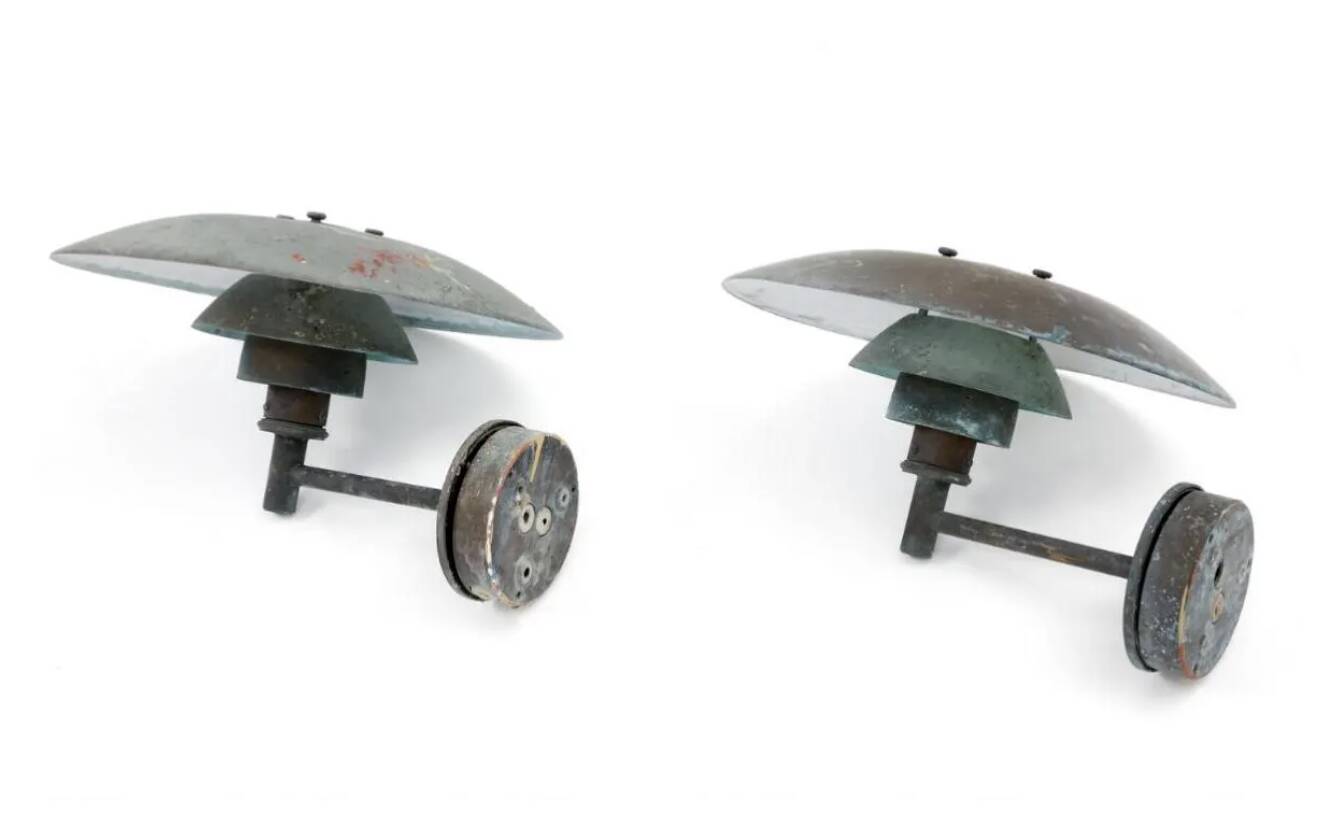 Pair of PH 4/3 Copper - Louis Poulsen Solid Copper outdoor wall lamp