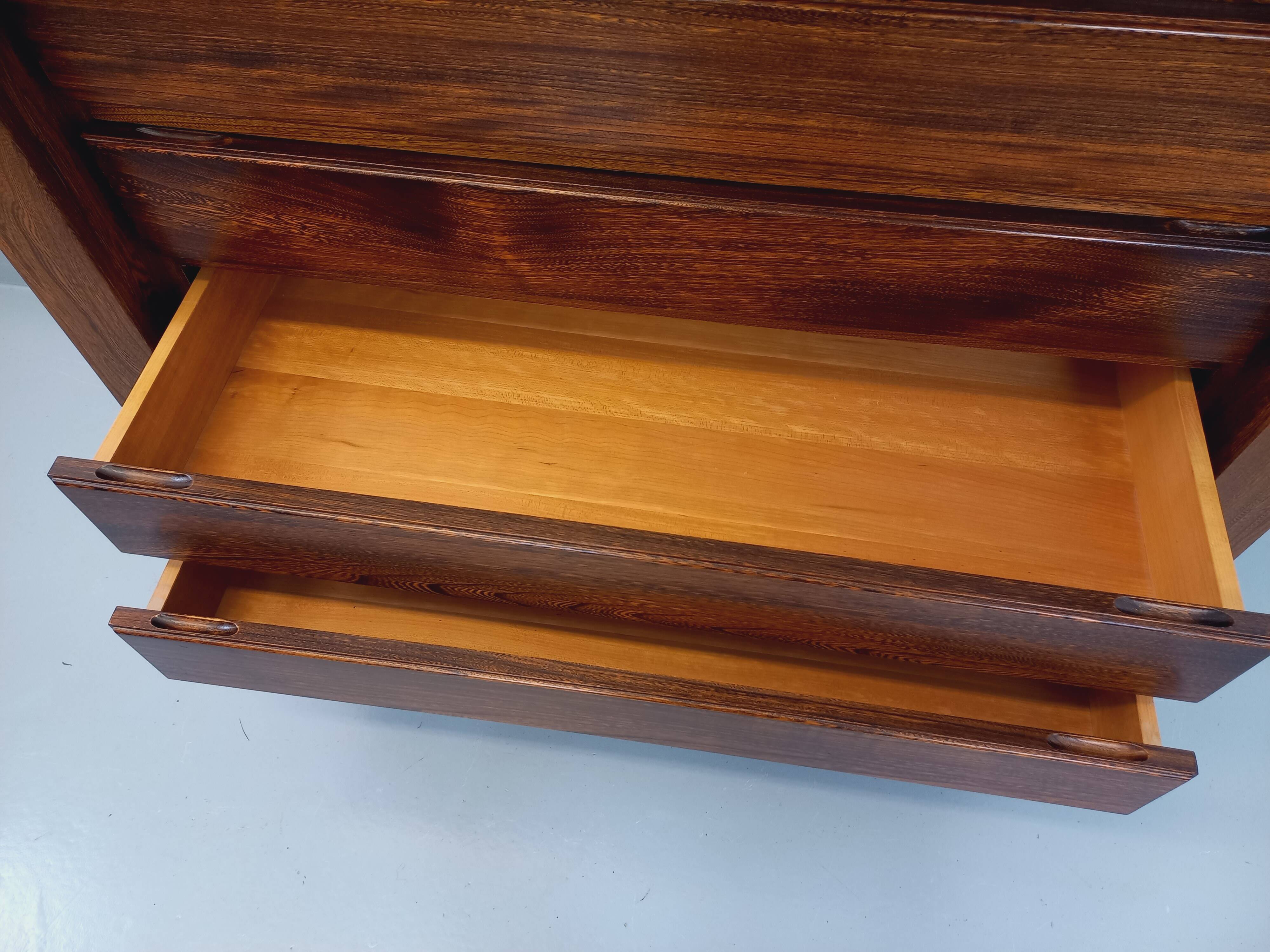 Vintage Maison Regain chest of drawers in solid elm from the 80s