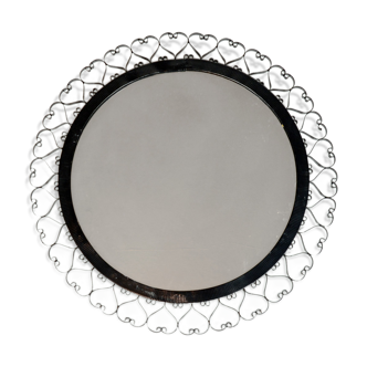 Round wall mirror, VEB Sonneberg Germany 1970