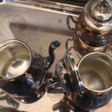 Silver metal tea and coffee set