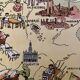Affiche ancienne carte illustrée de la Flandre Artois Picardie 1948 - JP Pinchon