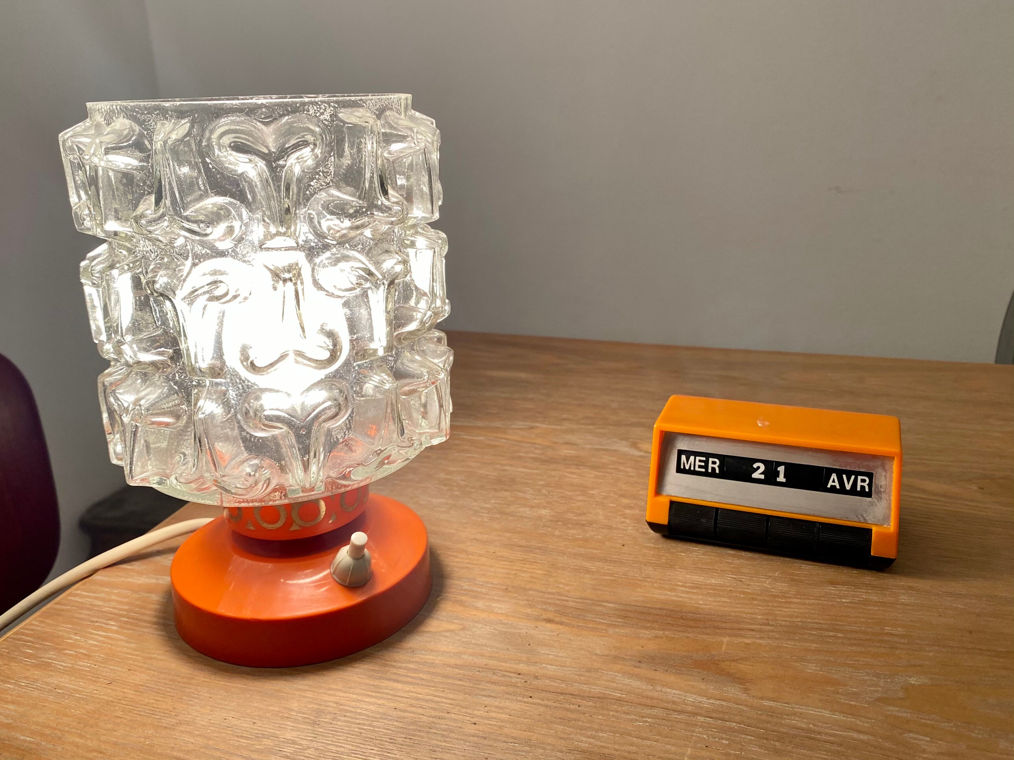 Vintage bedside lamp 70s Graewe orange