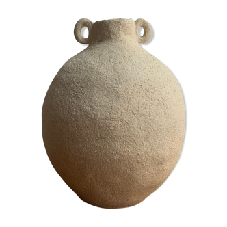Vase en grès blanc chamotté