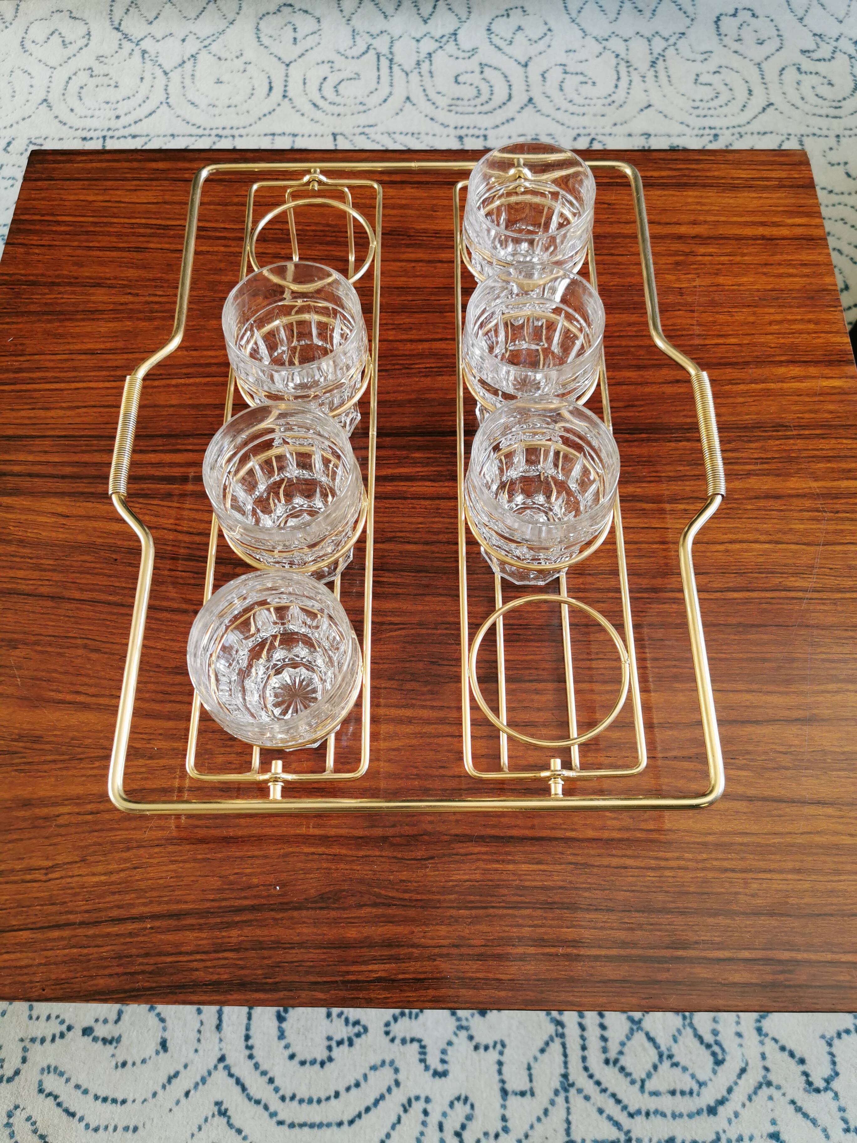 Plateau porte verre métal Vintage