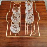 Plateau porte verre métal Vintage