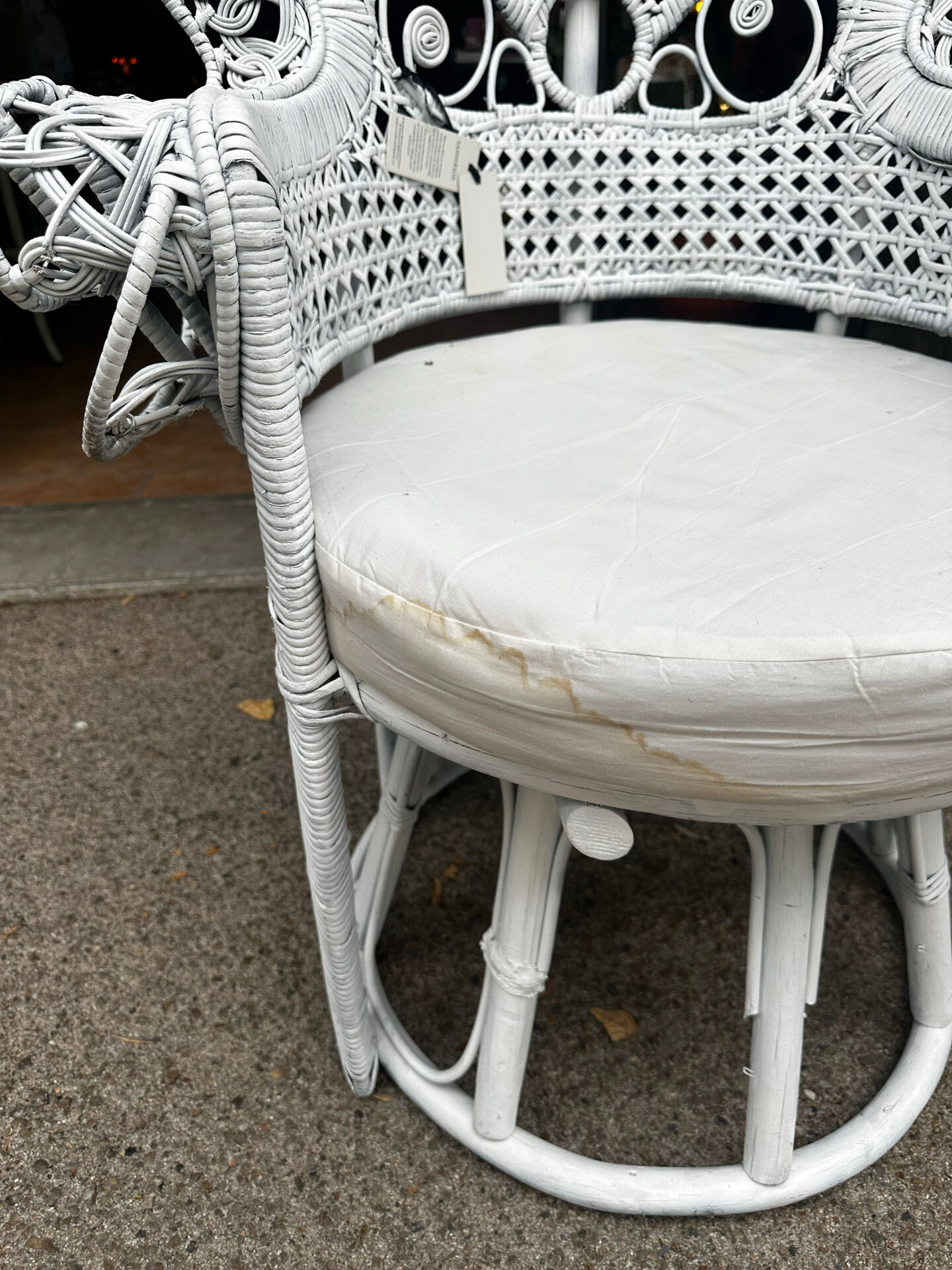 Emmanuelle armchair, peacock tail in rattan