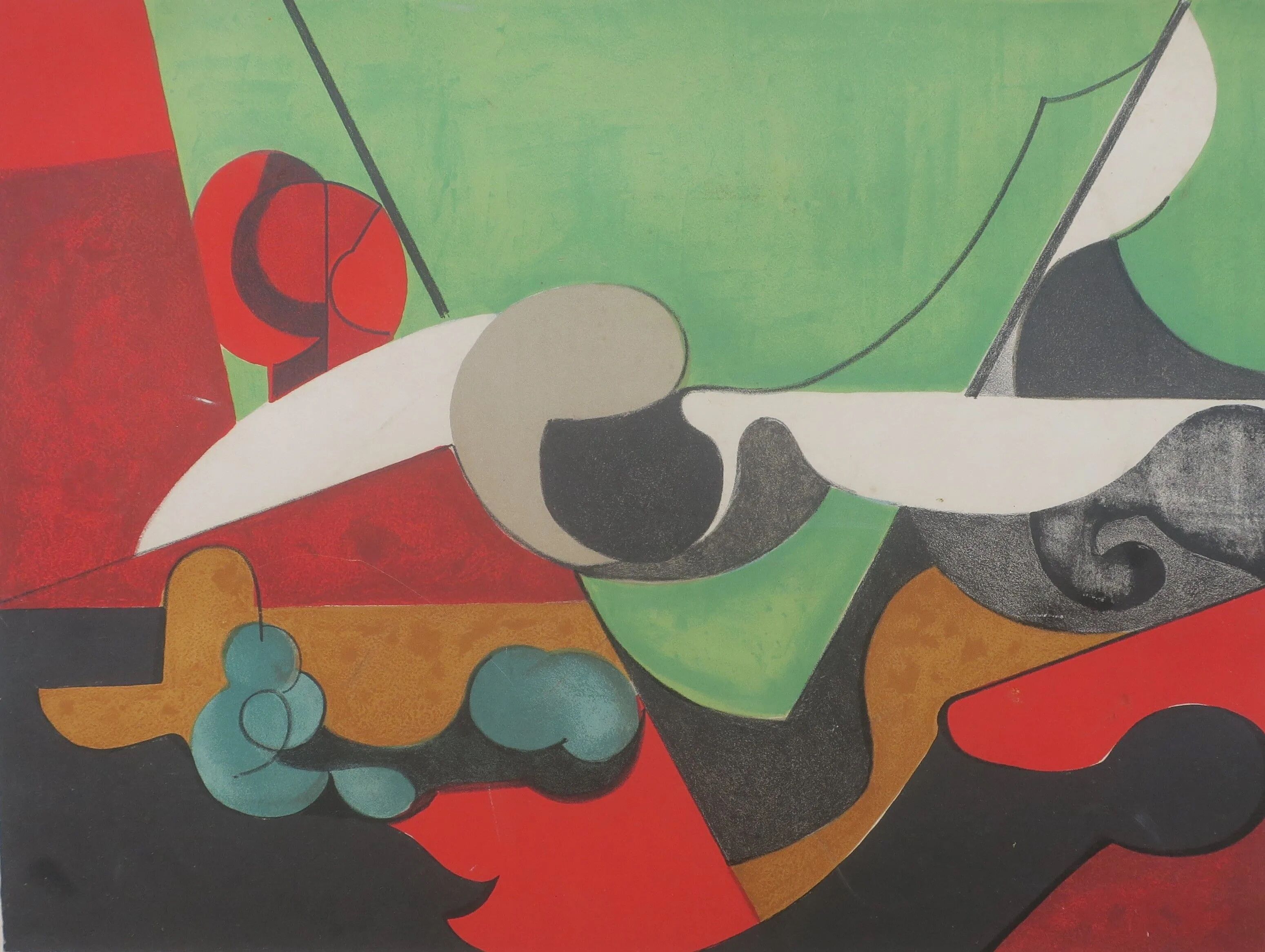 Original lithograph signed by Danièle PERRÉ (1924-2009) Abstract composition, 1961.