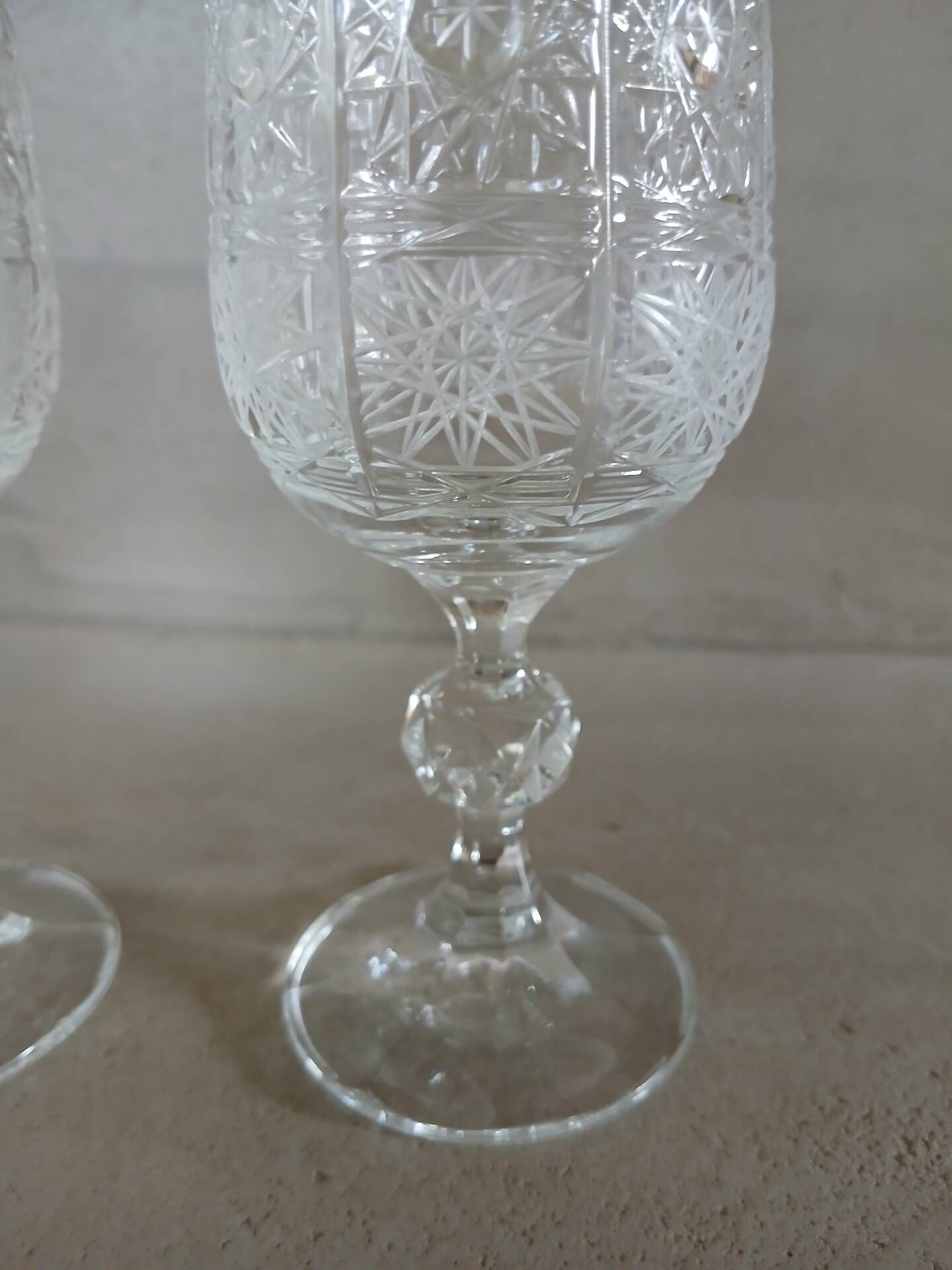 2 antique champagne flutes
